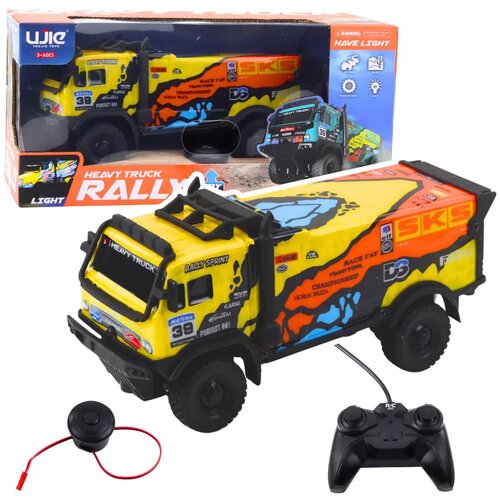 Lean Toys Daljinsko voden tovornjak RC daljinski upravljalnik zveni rumeno Slike