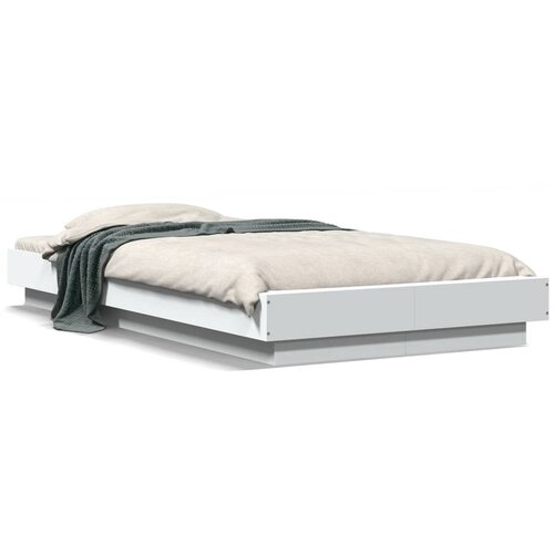 VidaXL Posteljni okvir bel 100x200 cm inženirski les Slike