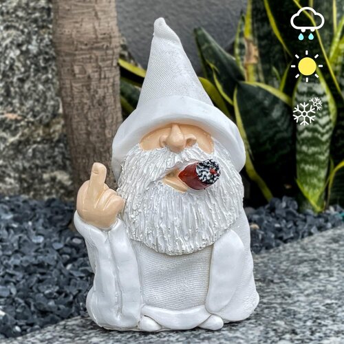 Generic Fun Wizard Dwarf Statue Victorious Old Man with White Beard - Tabletop and Window Courtyard Art Decoration, Outdoor Statue, (21065478) Slike