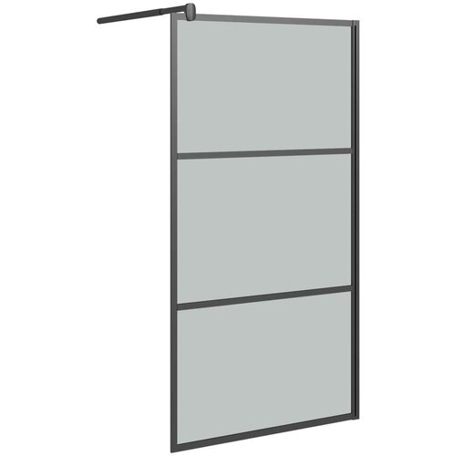 Pregrada za tuširanje 115 x 195 cm s tamnim staklom ESG crna Cijene