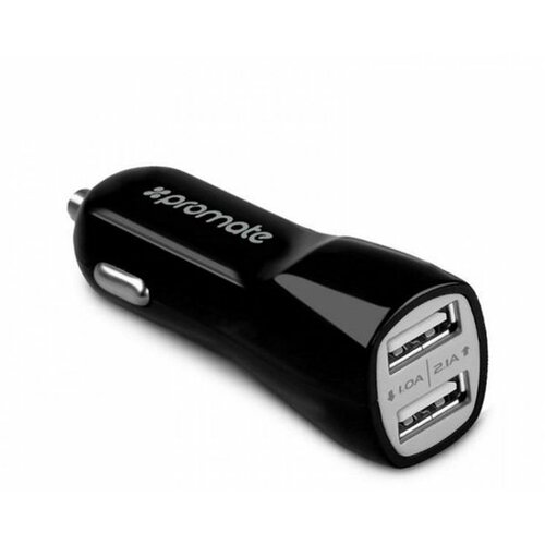 Promate Vivid ultra brzi punjač za kola dual USB crni Slike