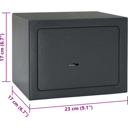 vidaXL kutija za sef s ključem tamnosiva 17x23x17 cm čelik Cijene