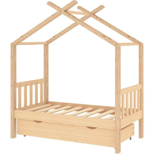 Maison Chic Otroška postelja - Otroški ležaj - Otroški posteljni okvir s predalom trdna borovina 70x140 cm, (21698413) Cene