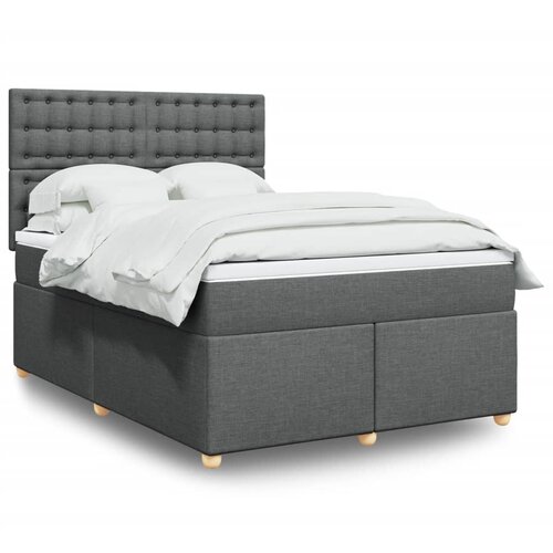 vidaXL Box spring posteljni z vzmetnico temno siv 140x190 cm blago Cene