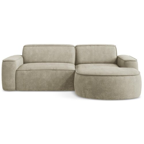 Makamii Bež kutna garnitura od šenila (s desnim kutom/s ležaljkom) Omao – Cijene