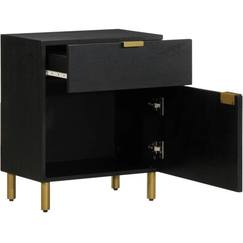 Maison Chic Nočna omarica - Nočna miza črna 50x33x60 cm Inženirski les, (21688178) Slike