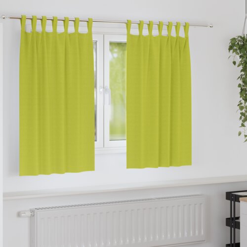 vidaXL Zavjese sa zavjesama 2 pcs Jabukova zelena Poliester Cijene