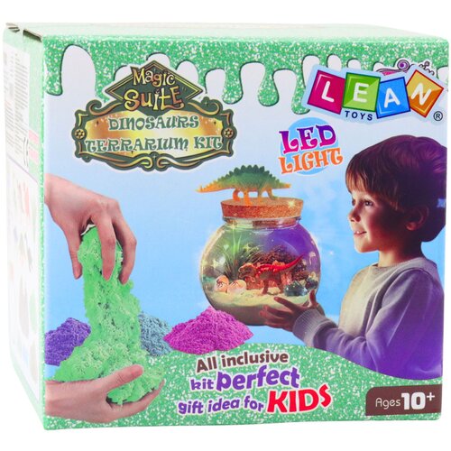 Lean Toys Ustvarjalni komplet za terarij z dinozavri z LED lučko in daljinskim upravljalnikom Slike