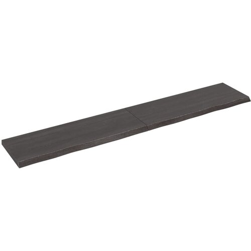 vidaXL Stenska polica temno rjava 220x40x(2-4) cm trdna hrastovina Cene