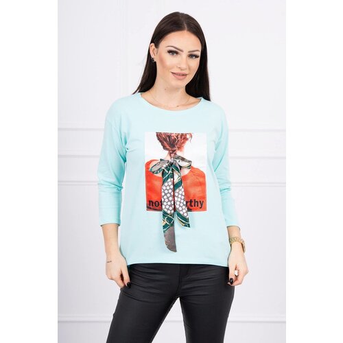 Kesi Blouse with 3D graphics Remarkable mint Slike