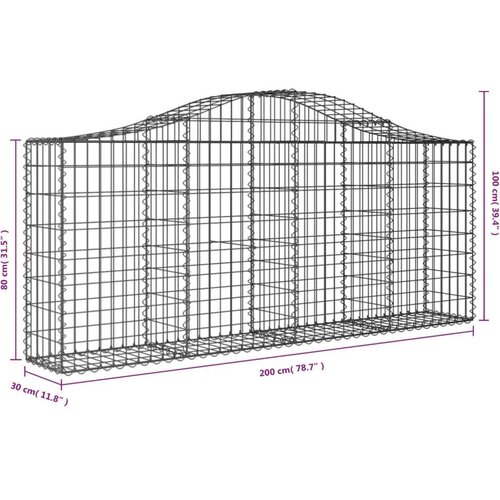  Obokane gabion košare 9 kosov 200x30x80/100 cm cinkano železo Cene