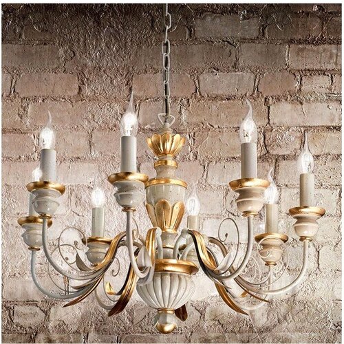 Ideal Lux luster na lancu firenze 8xE14/40W/230V prečnik 64 cm bela/zlatna Cene