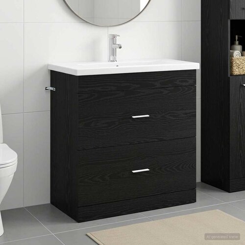  Set namje&scaron;taja za kupaonicu Crni hrast 81 x 40 x 84,5 cm Cijene