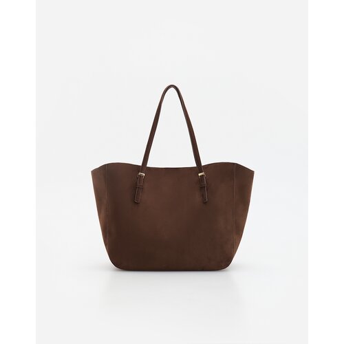 Reserved Torba shopper od umjetne bru&amp;scaron;ene kože - prljavosmeđe Slike