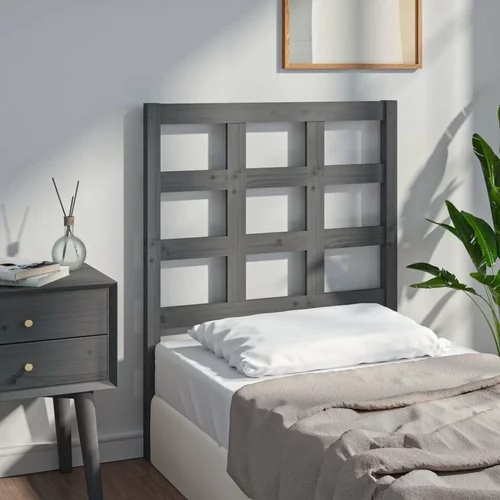  Uzglavlje za krevet sivo 80 5 x 4 x 100 cm od masivne borovine