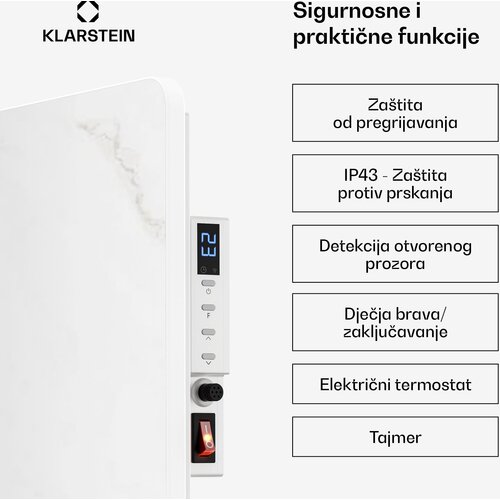 Klarstein marmoheat infracrvena ploča | 420 w | 10 m&amp;sup2; | mramorni dizajn | 70 cm x 63 cm Slike