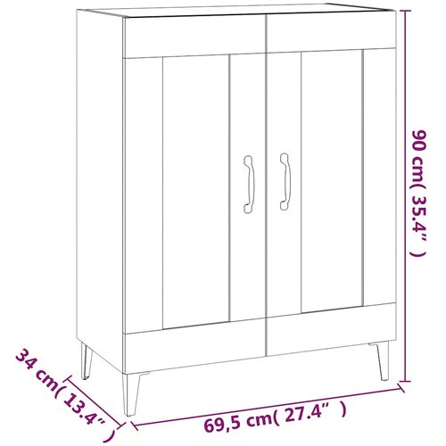  Komoda boja hrasta sonome 69,5x34x90 cm od konstruiranog drva Slike