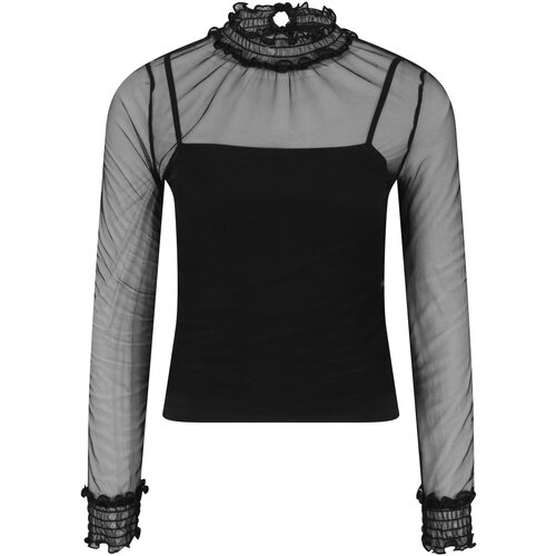 Urban Classics Women&amp;#039;s Double-Layer Mesh L/S Black Slike