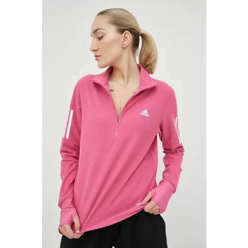 Adidas Dukserica za trčanje Own the Run za žene, boja: ružičasta, s tiskom