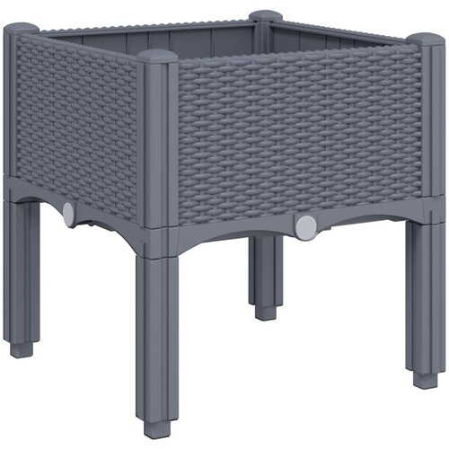 Maison Chic Cvetlično korito - Cvetlični Lonec z nogami sivo 40x40x42 cm PP, (21788961) Cene