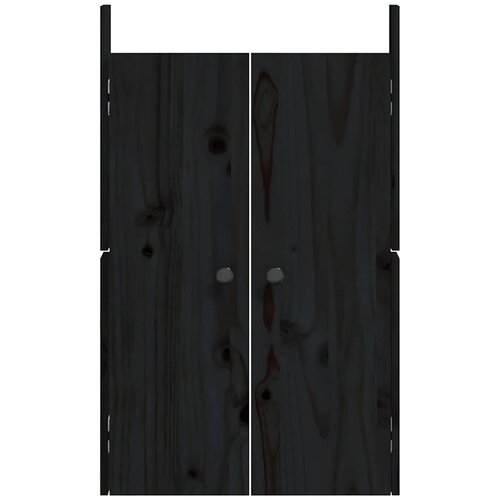  Vanjska kuhinjska vrata MEPPEL 2 kom crna 50x9x82 cm masivna borovina Slike