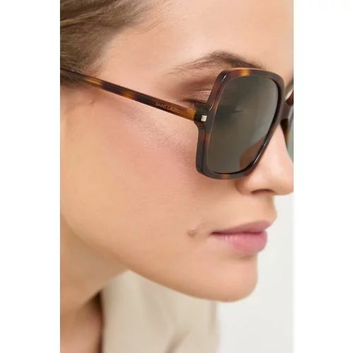 Saint Laurent Sončna očala ženski, rjava barva