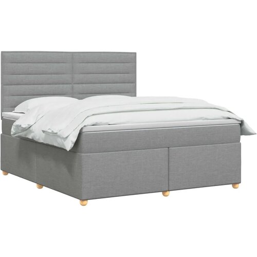  Boxspring krevet s madracem Svjetlosiva 180 x 200 cm Tkanina - Svjetlosiva 180 x 200 cm Dizajn linija Slike