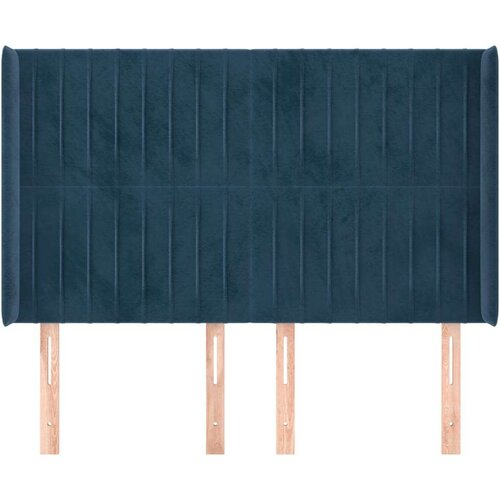  Uzglavlje s u&amp;scaron;ima tamnoplavo 147x16x118/128 cm bar&amp;scaron;unasto Slike