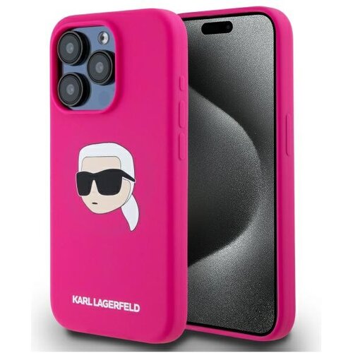 Karl Lagerfeld SILIKONSKI OVITEK HARDCASE ZA IPHONE 15 PRO MAX ZA MAGSAFE FUCHSIA, (21970655) Cene