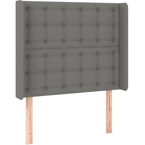 Maison Chic vzglavna omarica - nočna omarica - posteljna omarica z u&amp;scaron;esi temno sivo 93x16x118/128 cm blago, (21709235) Slike