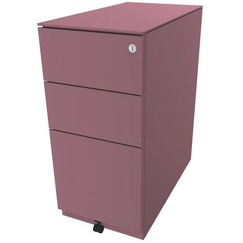 BISLEY Pomični predalnik Note™, 2 univerzalna predala, 1 predal za obešalne mape, VxŠxG 652 x 300 x 565 mm, z dodatno ploščo, roza Cene