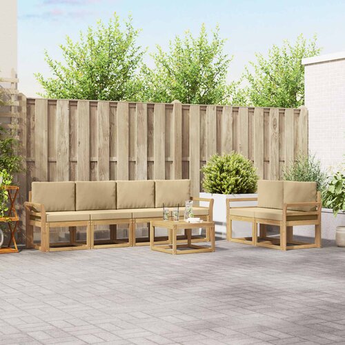  Set vanjskih sofa 7 kom. Bijela i bež 59 x 59 x 37 cm Cene