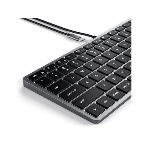 Satechi slim W1 usb-c backlit wired keyboard - us - space grey Cene