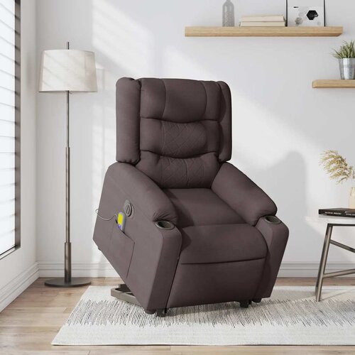 Maison Chic Električni masažni naslanjač - Relax naslanjač s funkcijo vstajanja temno rjav, (22061283) Cene