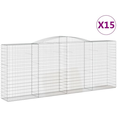  Lučne gabionske ko&amp;scaron;are 15 kom 400 x 50 x 160/180 cm željezne Slike