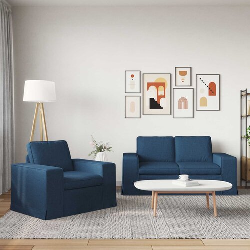  Set sofe 2 pcs Plava 162 x 80 x 82 cm tkanina Slike