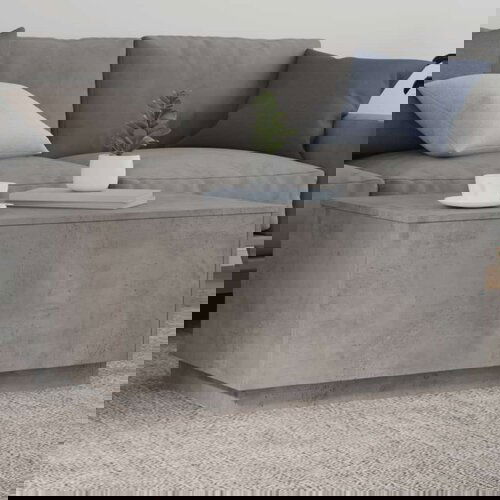  Stolić za kavu s LED svjetlima siva boja betona 90 x 50 x 40 cm Slike