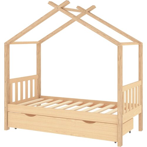 Maison Chic Otroška postelja - Otroški ležaj - Otroški posteljni okvir s predalom trdna borovina 80x160 cm, (21698327) Cene