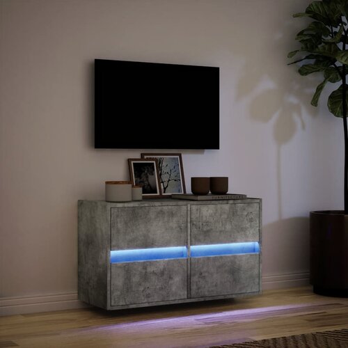  Zidni TV ormarić s LED svjetlima boja betona 80 x 31 x 45 cm Slike