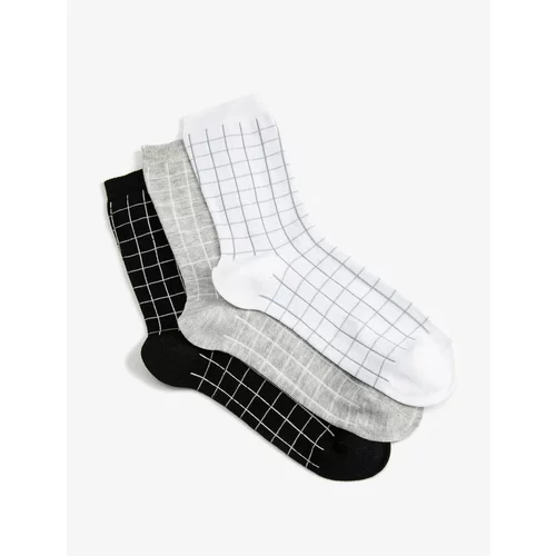 Koton 3-Piece Checkered Socks Set Multi Color
