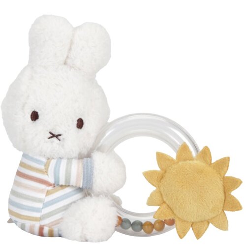 Little Dutch&amp;reg; Rattle Miffy Vintage Sunny Stripes zvečka 1 kom Slike