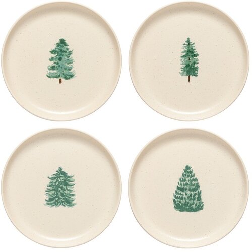 Casafina Krem desertni tanjuri u setu 4 kom s božićnim motivom od kamenine &amp;oslash; 22 cm Pacifica Christmas Tree &amp;ndash; Slike