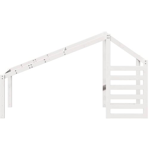 Krov za dječji krevet bijeli 198 x 87 x 113 cm masivna borovina Slike