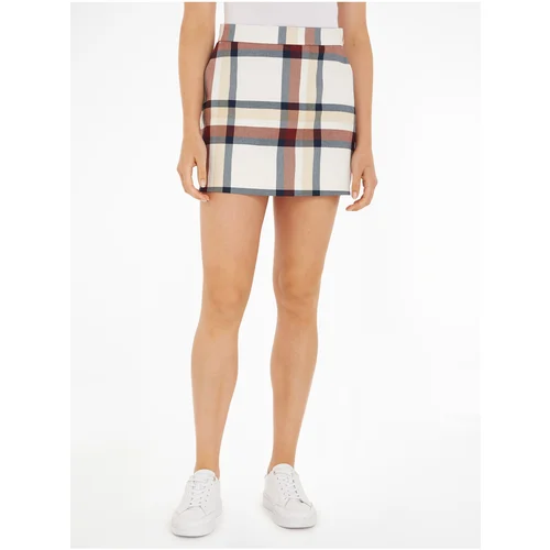 Calvin Klein Red-and-white ladies plaid skirt - Ladies