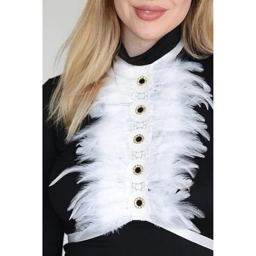 Fenzy Grudnjak S Rastezljivim Naramenicama S Perjem, Bijeli Cijene