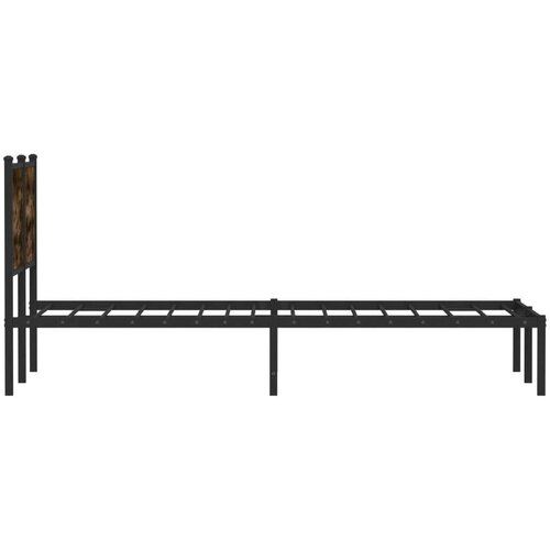 VidaXL Metalni okvir kreveta s uzglavljem boja hrasta 120 x 200 cm Slike