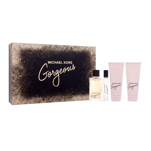 Michael Kors Gorgeous! Set parfemska voda 100 ml + parfemska voda 10 ml + losion za tijelo 100 ml + gel za tuširanje 100 ml za ženske Cijene