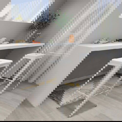 vidaXL Barski stolčki 2 kosa bela kovina, (20700045) Cene