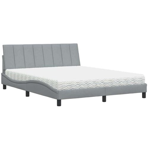 VidaXL Krevet s madracem svjetlosiva 160x200 cm tkanina Slike