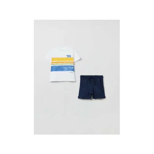 OVS Komplet majica in športne kratke hlače 1759100 Modra Regular Fit